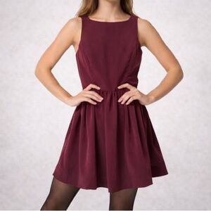 American Apparel Burgundy Lola Dress Sleeveless Fit & Flare Size S